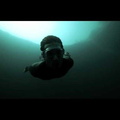 Guillaume Nery base jumping at Dean's Blue Hole, filmed on breath hold by Julie Gautier